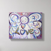 Liefde Engel Woord Kunst Verpakt Canvas (Voorkant)