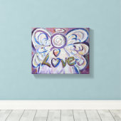 Liefde Engel Woord Kunst Verpakt Canvas Afdruk (Insitu (Houten vloer))