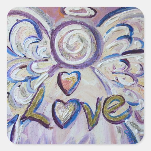 Liefde Engel Word Art Custom Decal Stickers (Voorkant)