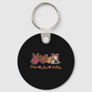 Liefde Engels Bulldog Fun Puppy Dog Moeder's Da Sleutelhanger