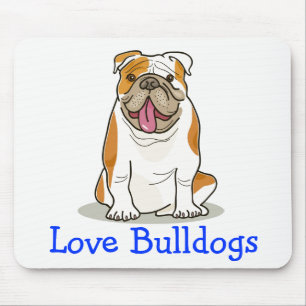 Liefde Engelse Bulldog Cartoon Puppy Hond Muismat