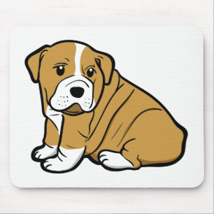 Liefde Engelse Bulldog Cartoon Puppy Hond Muismat