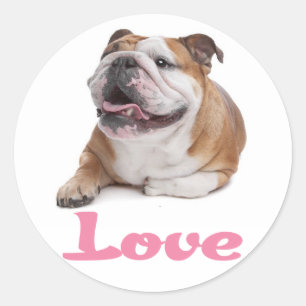Liefde Engelse Bulldog Puppy Hond Hart Sticker