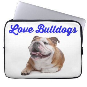Liefde Engelse Bulldog Puppy Hond Laptop Hoes Case