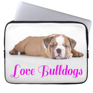 Liefde Engelse Bulldog Puppy Hond Laptop Hoes Case