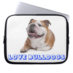 Liefde Engelse Bulldog Puppy Hond Laptop Hoes Case