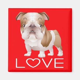 Liefde Engelse Bulldog Puppy Hond Rode Magneet