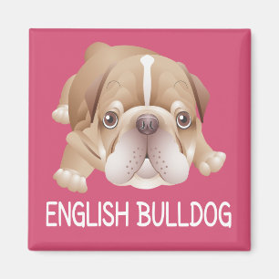 Liefde Engelse Bulldog Puppy Hond Roze Magneet