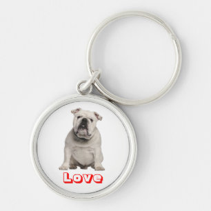 Liefde Engelse Bulldog Puppy Hond Sleutelhanger