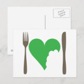 Liefde eten, liefdeshartenliefdesspel briefkaart (Voorkant / Achterkant)