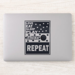 Liefde eten slaap spelen basketbal herhalen sticker