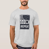 Liefde eten slaap spelen basketbal herhalen t-shirt (Voorkant)