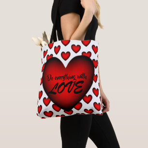 liefde Eternal Heart Motivation Happy Red Tote Bag