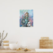 Liefde Eternal Mermaid Moeder en Baby Poster (Keuken)