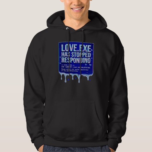 Liefde Exe Blauwe Scherm Dood Y2K Tech Grappige Co Hoodie (Voorkant)