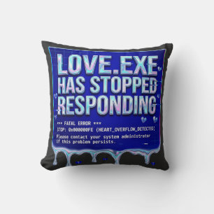 Liefde Exe Blauwe Scherm Dood Y2K Tech Grappige Co Kussen