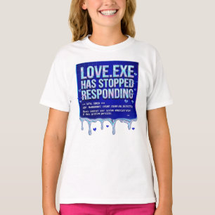 Liefde Exe Blauwe Scherm Dood Y2K Tech Grappige Co T-shirt