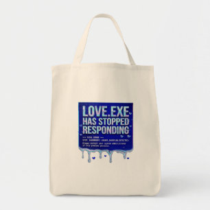 Liefde Exe Blauwe Scherm Dood Y2K Tech Grappige Co Tote Bag