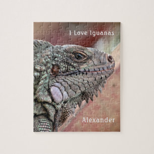 Liefde exotische reptielenfoto van Iguana Pet pers Legpuzzel