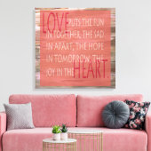 Liefde-expressieve gedicht rustige tekendoek canvas afdruk (Insitu (Woonkamer))