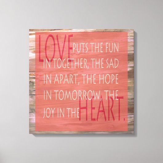 Liefde-expressieve gedicht rustige tekendoek canvas afdruk (Voorkant)