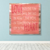 Liefde-expressieve gedicht rustige tekendoek canvas afdruk (Insitu (Houten vloer))