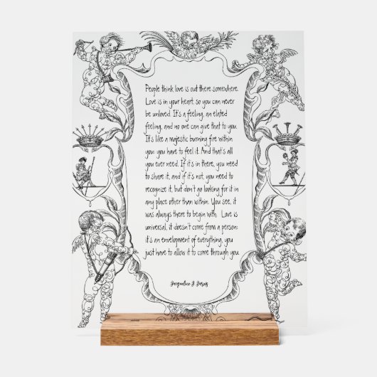 Liefde Expression Line Art Victoriaans Eenvoudig Acryl Bord (Voorkant)