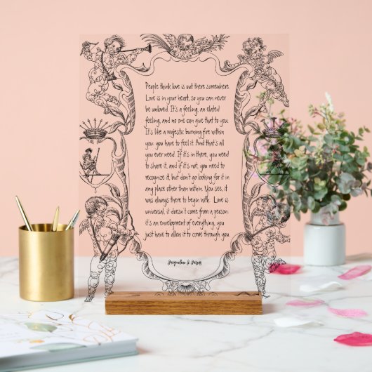 Liefde Expression Line Art Victoriaans Eenvoudig Acryl Bord (Huwelijk)