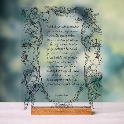 Liefde Expression Line Art Victoriaans Eenvoudig Acryl Bord (Neutraal)