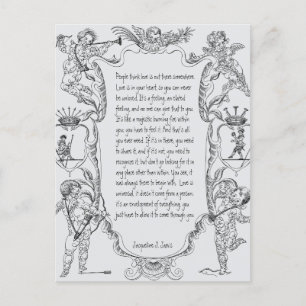 Liefde Expression Line Art Victoriaans Eenvoudig Briefkaart