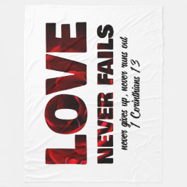 LIEFDE FAALT NOOIT BIJ CHRISTELIJKE VALENTIJNSE DI FLEECE DEKEN