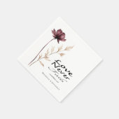 Liefde faalt nooit Bijbel Bourgondië Bloem Bruilof Servet (Hoek)