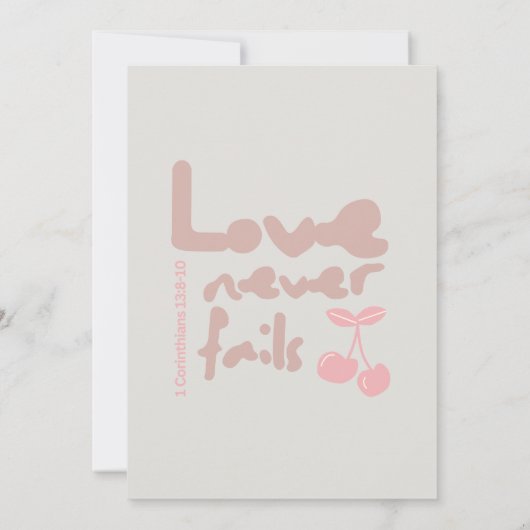 Liefde faalt nooit Christelijk Briefkaart Jubileum (Achterkant)