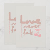 Liefde Faalt Nooit Christelijke Ansichtkaart Jubil Aankondiging (Voorkant / Achterkant)