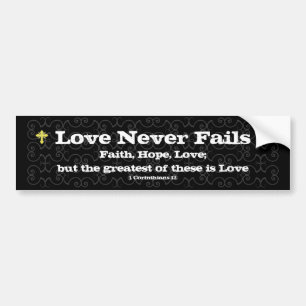Liefde Faalt Nooit Christelijke Auto Sticker