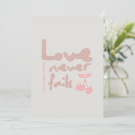 Liefde Faalt Nooit Christelijke Kaaart Verjaardag Aankondiging