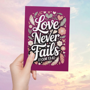 Liefde Faalt Nooit Christelijke Valentijnsdagkaart Kaart