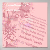 Liefde Faalt Nooit Collage Huwelijksgeloften Poster (Voorkant)