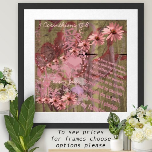 Liefde Faalt Nooit ConeFlower Collage Poster