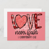 Liefde faalt nooit, Corinthians Briefkaart (Voorkant / Achterkant)