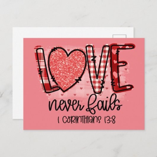 Liefde faalt nooit, Corinthians Briefkaart (Voorkant / Achterkant)