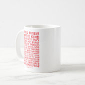 Liefde Faalt Nooit Gepersonaliseerd Koffiemok (Voorkant links)