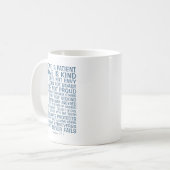 Liefde Faalt Nooit Gepersonaliseerd Koffiemok (Voorkant links)