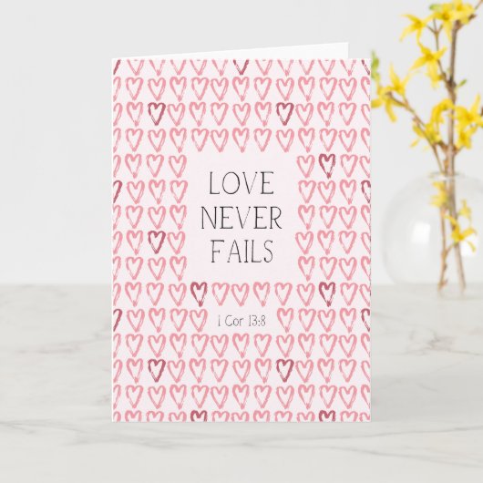 "Liefde faalt nooit" Hart Kaart (Gele Bloem)