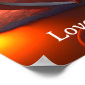 Liefde Faalt Nooit Hart Strand Zonsondergang Ingel Poster (Hoek)