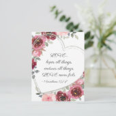 Liefde faalt nooit Inspirerend Valentijnsdag Briefkaart (Staand voorkant)