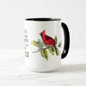 Liefde faalt nooit kardinaal 15 oz. Mok (Voorkant rechts)