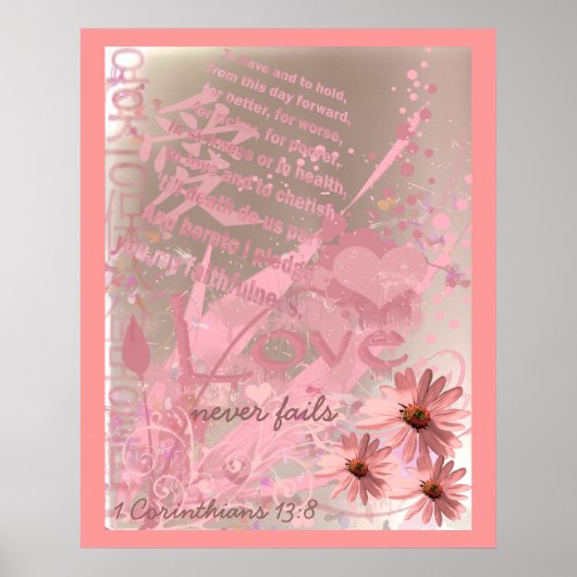 Liefde Faalt Nooit Met Huwelijksbeloften Poster (Voorkant)