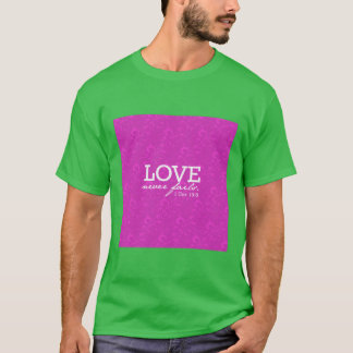 Liefde Faalt Nooit roze meisje T-shirt