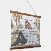 Liefde Faalt Nooit Script met Afbeelding en Namen  Hangend Wandkleed (Gebogen)